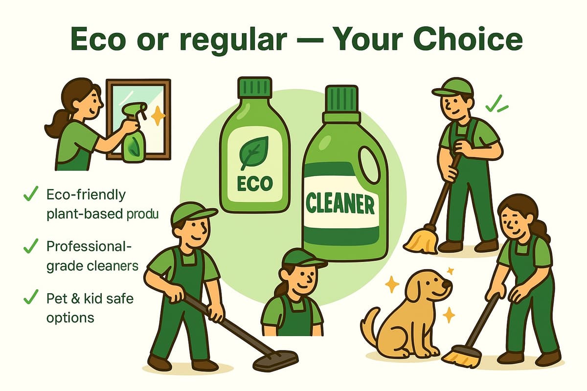 Eco and regular cleaning products